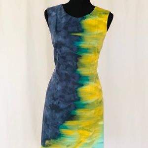 Elie Tahari Blue and Yellow Dress
